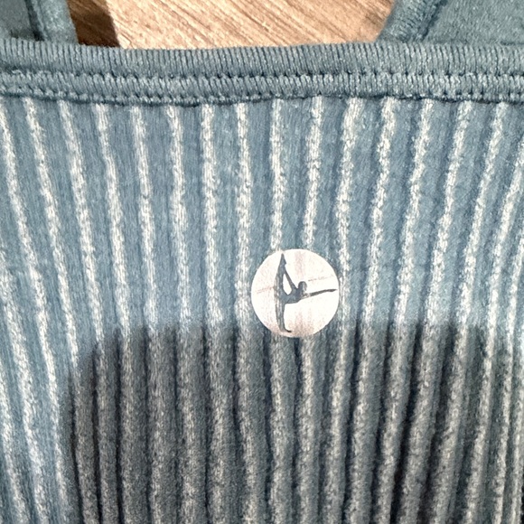 Blue Ribbed Women's Top - Picture 3 of 3